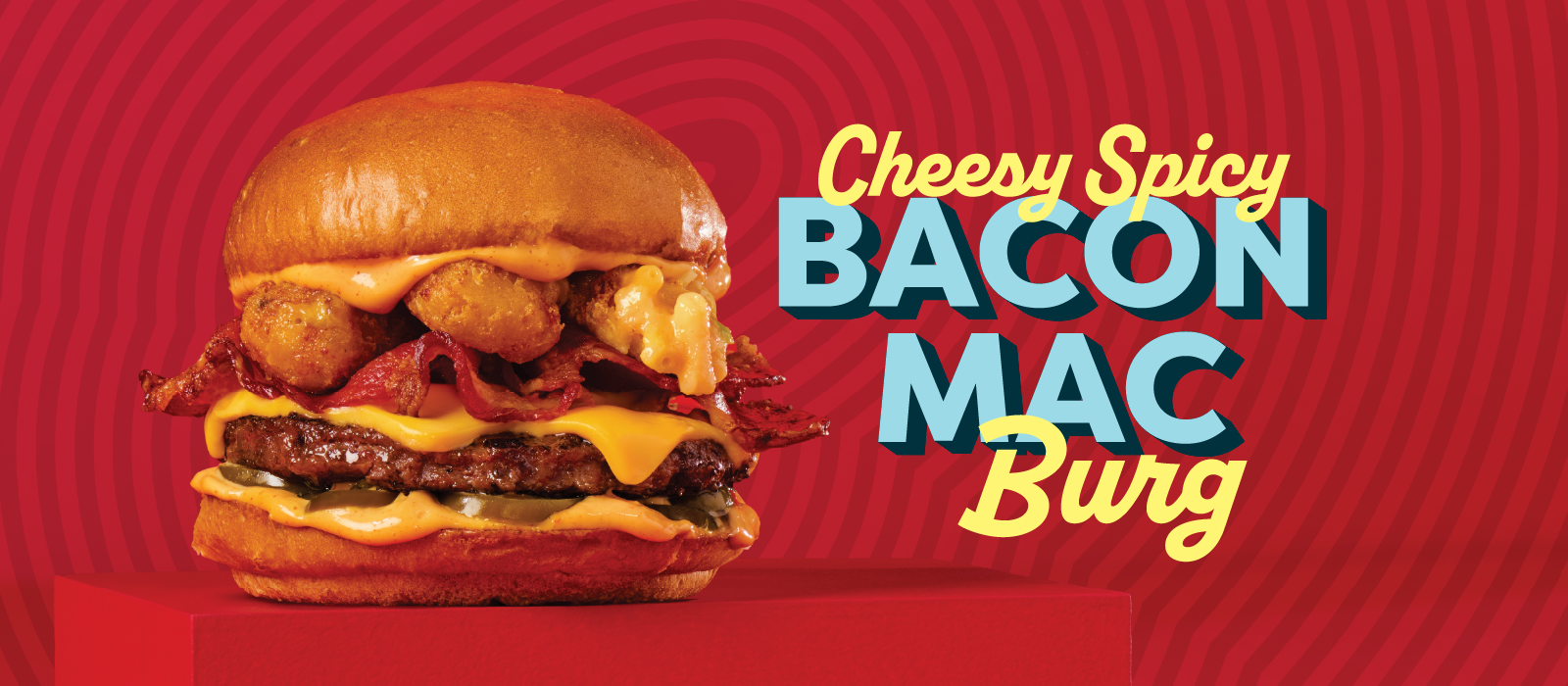 Cheesy Spicy Bacon Mac Burg